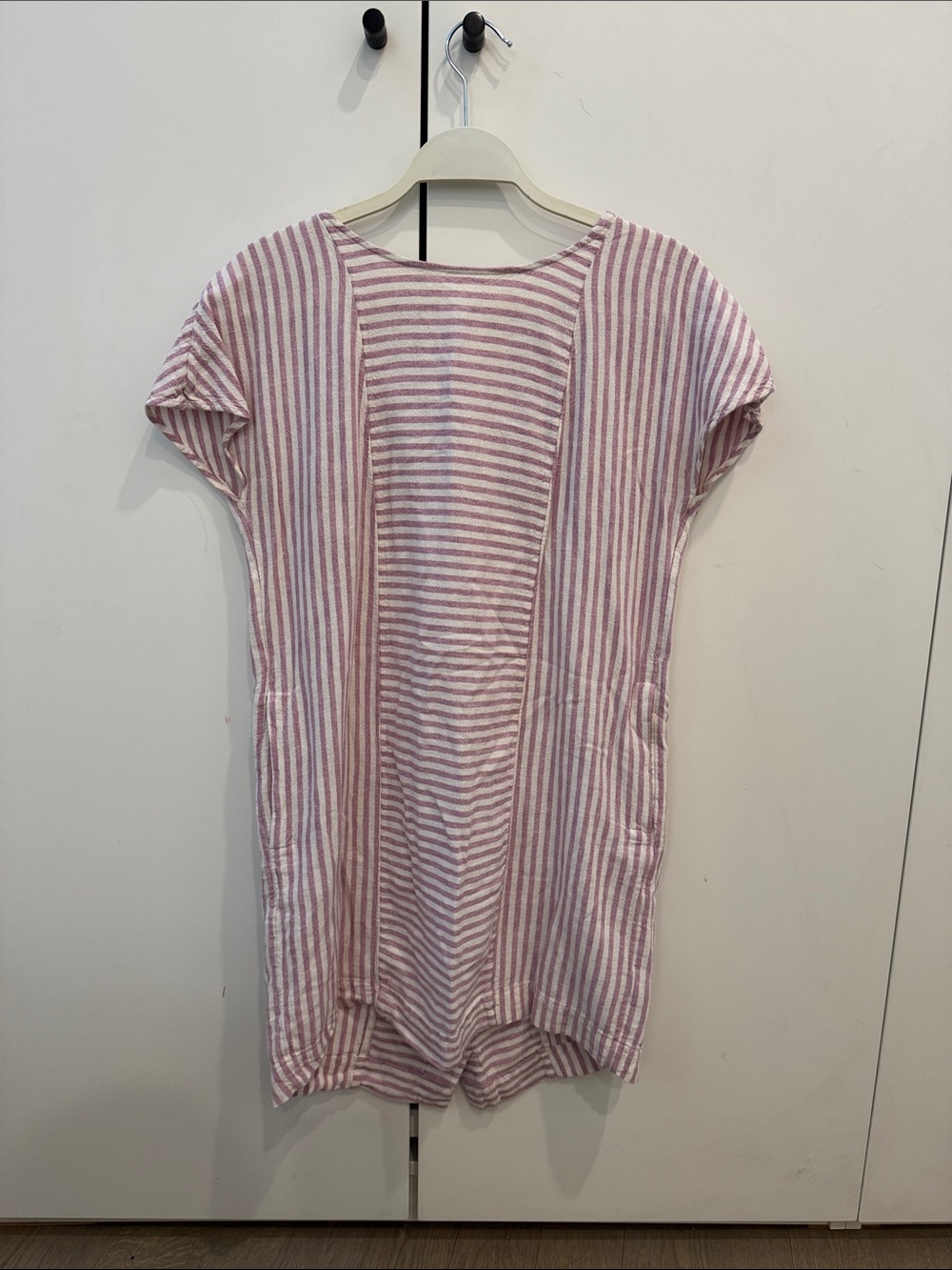 Madewell Pink and White Striped Short-Sleeve Tunic
